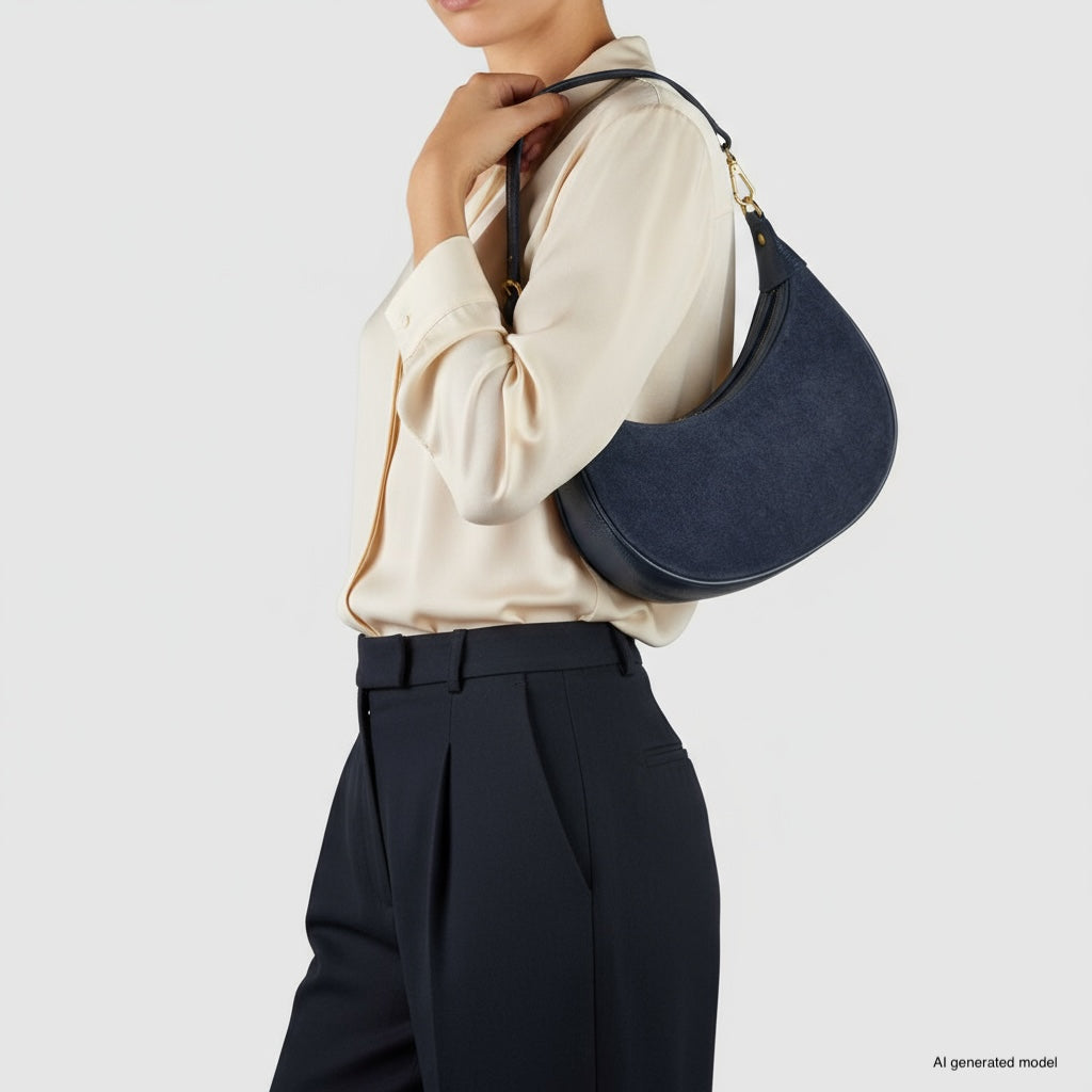Arezzo | Italian Genuine Suede & Full-Grain Leather Shoulder Bag
