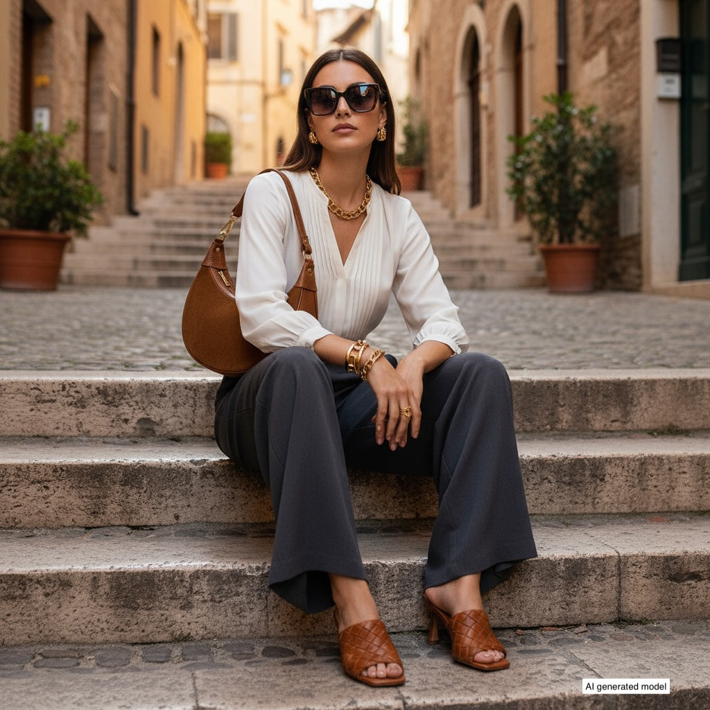 Arezzo | Italian Genuine Suede & Full-Grain Leather Shoulder Bag