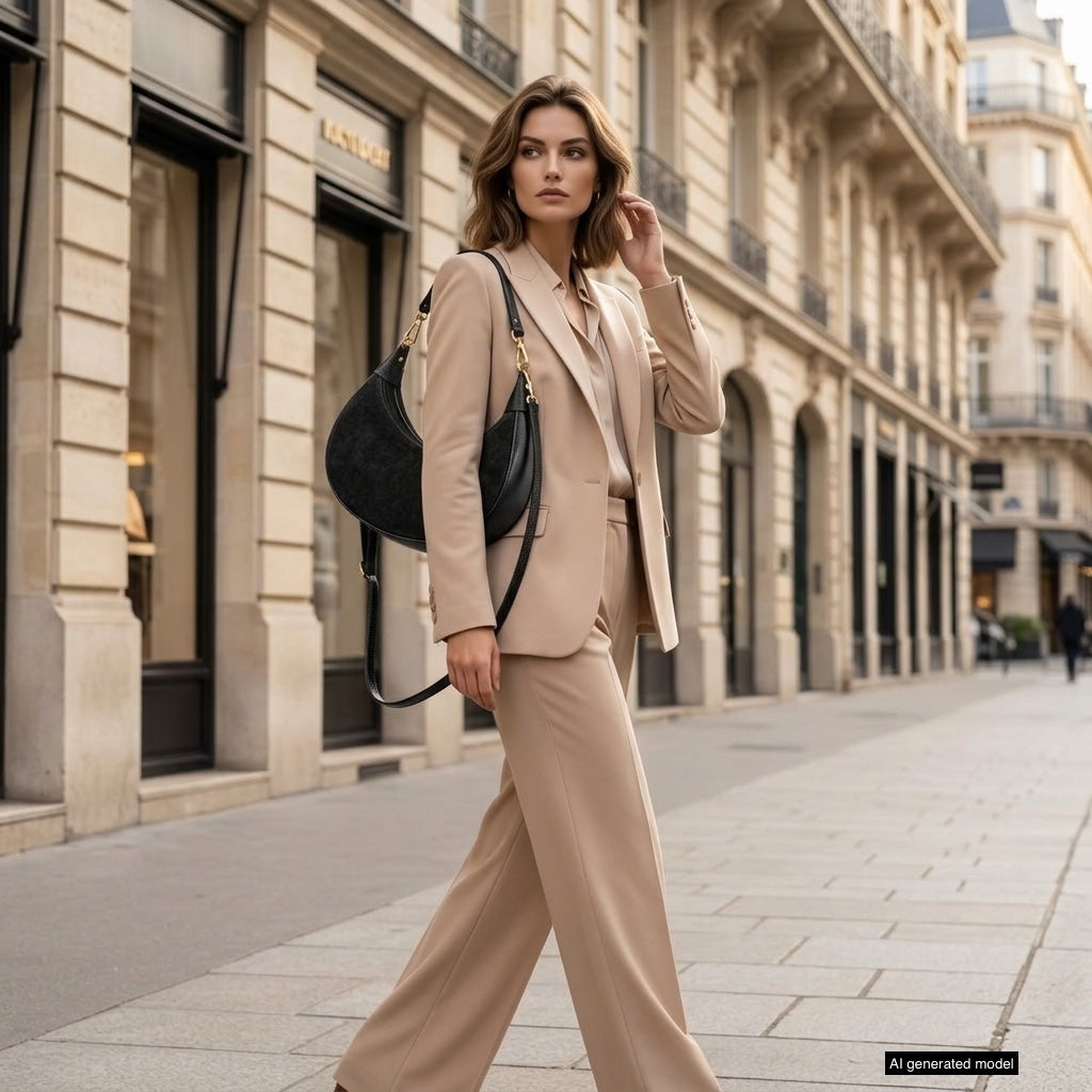 Arezzo | Italian Genuine Suede & Full-Grain Leather Shoulder Bag