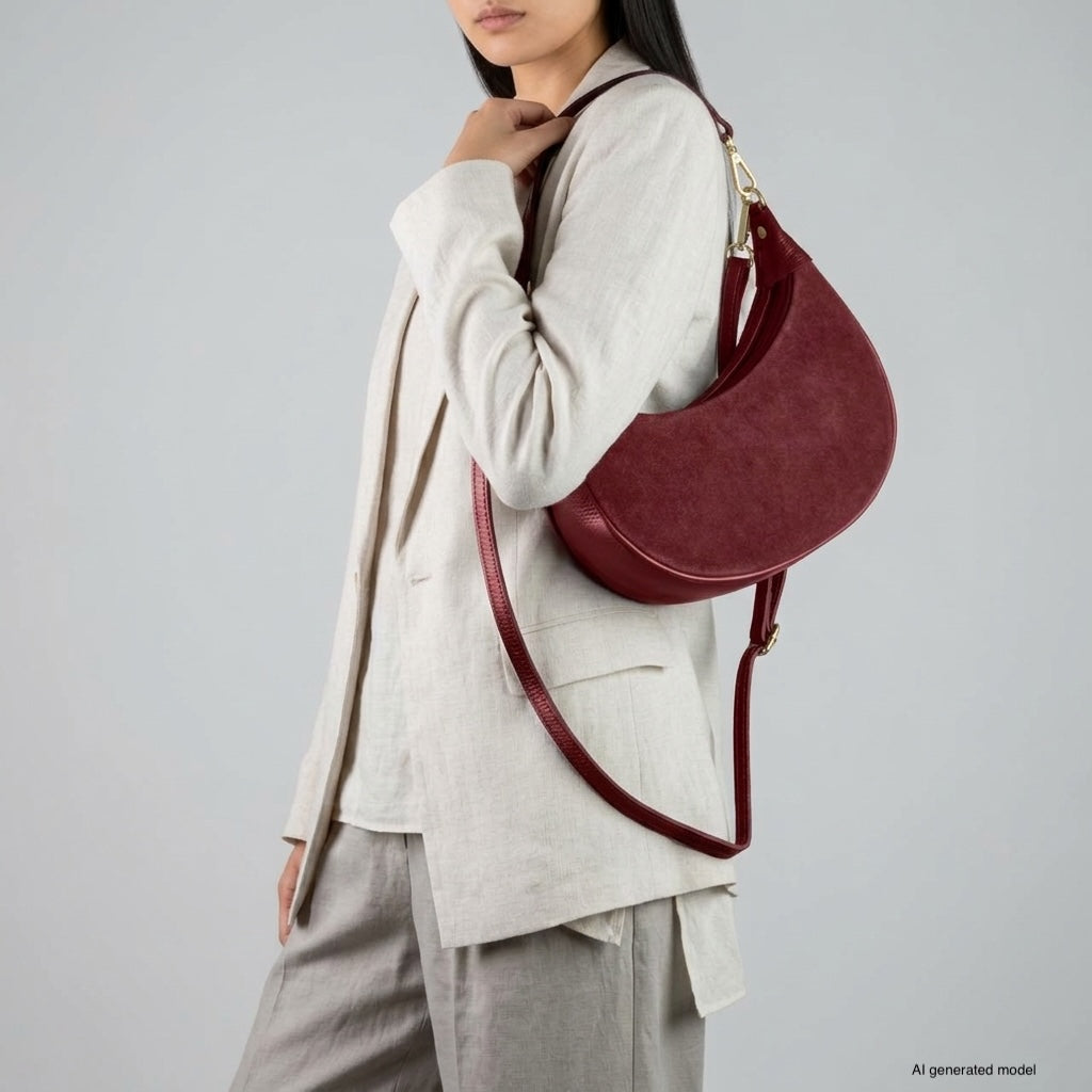 Arezzo | Italian Genuine Suede & Full-Grain Leather Shoulder Bag