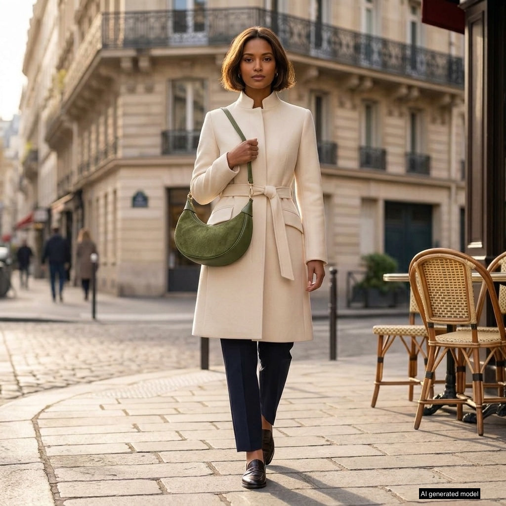 Arezzo | Italian Genuine Suede & Full-Grain Leather Shoulder Bag