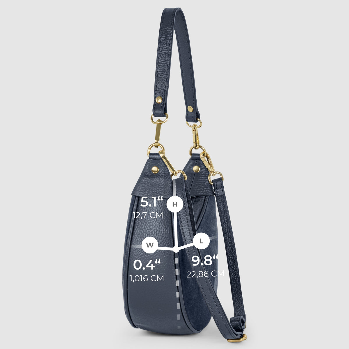 Arezzo | Italian Genuine Suede & Full-Grain Leather Shoulder Bag