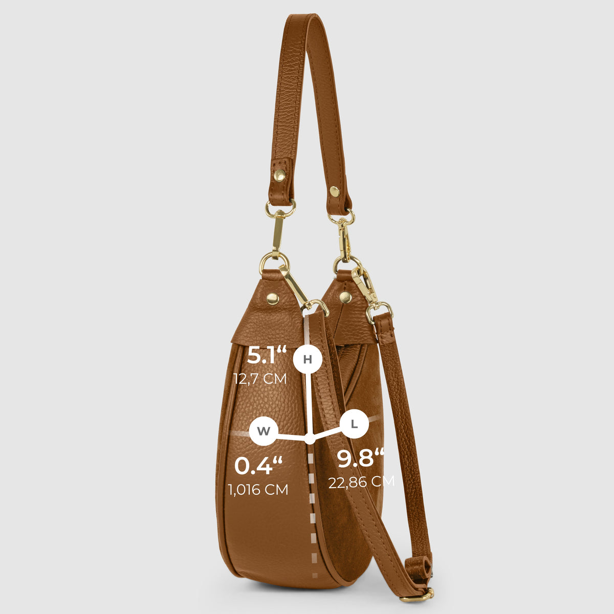 Arezzo | Italian Genuine Suede & Full-Grain Leather Shoulder Bag