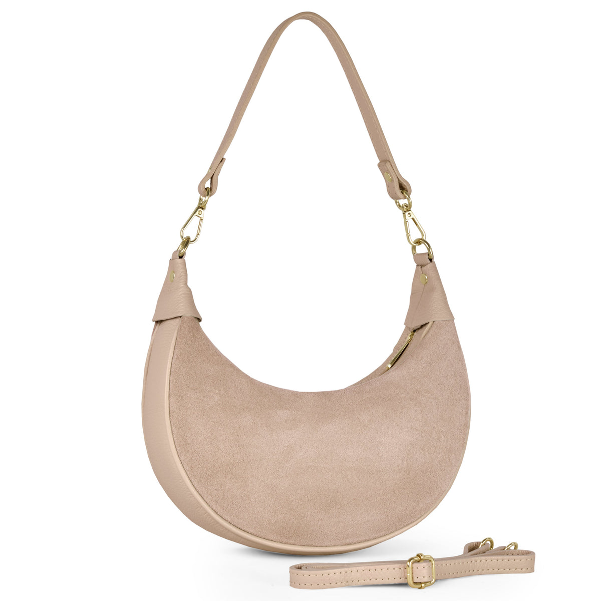 Arezzo | Italian Genuine Suede & Full-Grain Leather Shoulder Bag