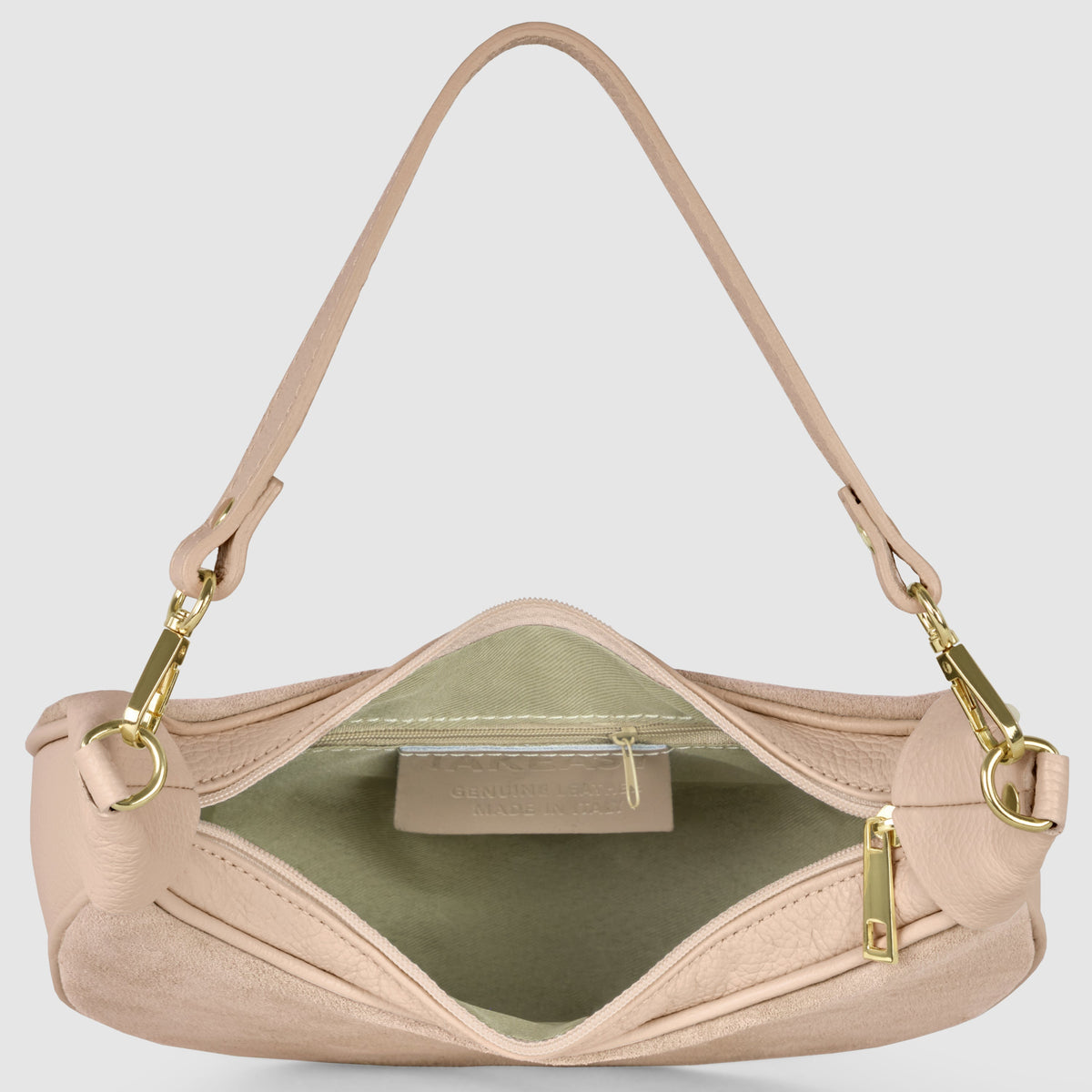 Arezzo | Italian Genuine Suede & Full-Grain Leather Shoulder Bag