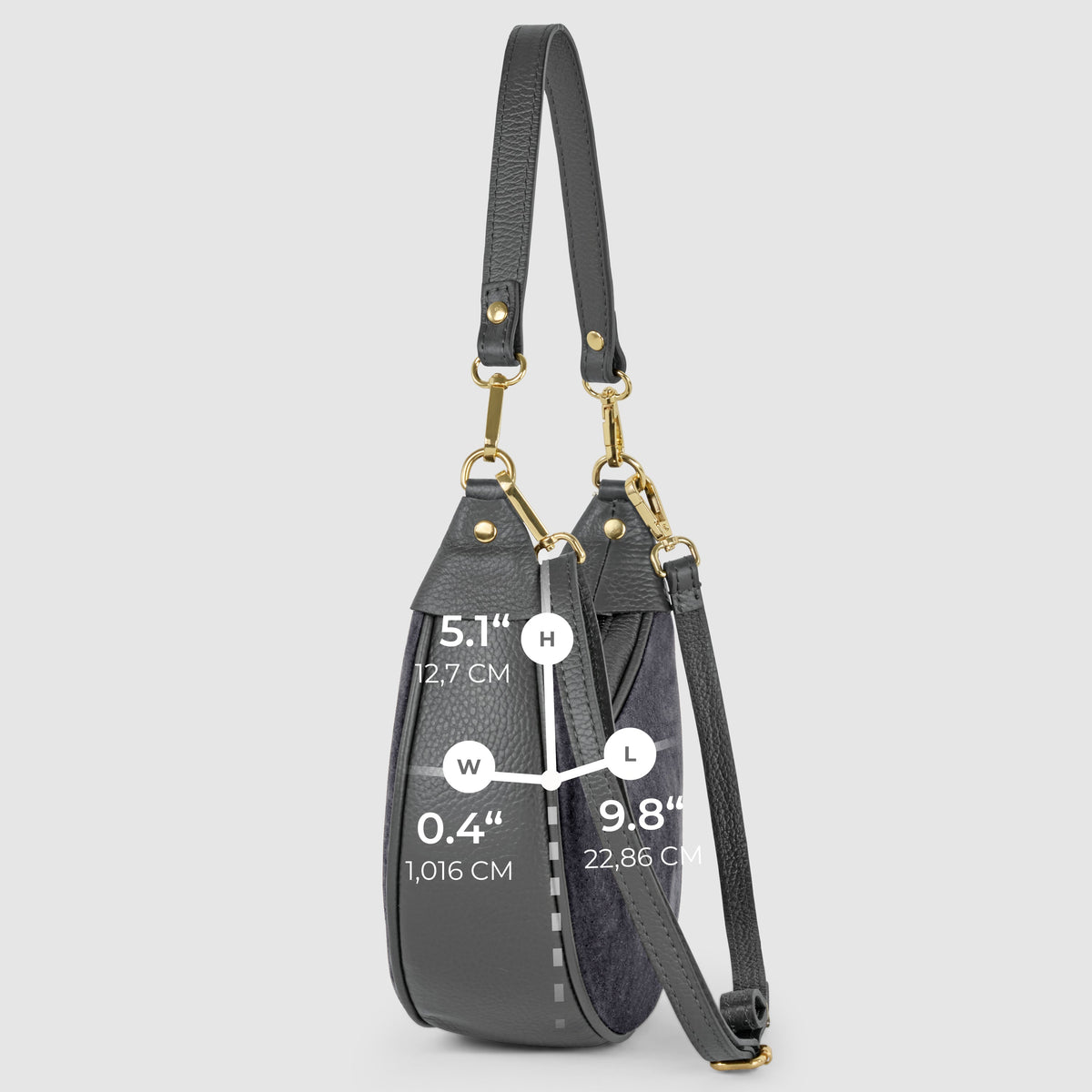Arezzo | Italian Genuine Suede & Full-Grain Leather Shoulder Bag