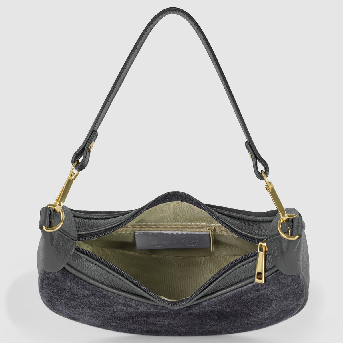 Arezzo | Italian Genuine Suede & Full-Grain Leather Shoulder Bag