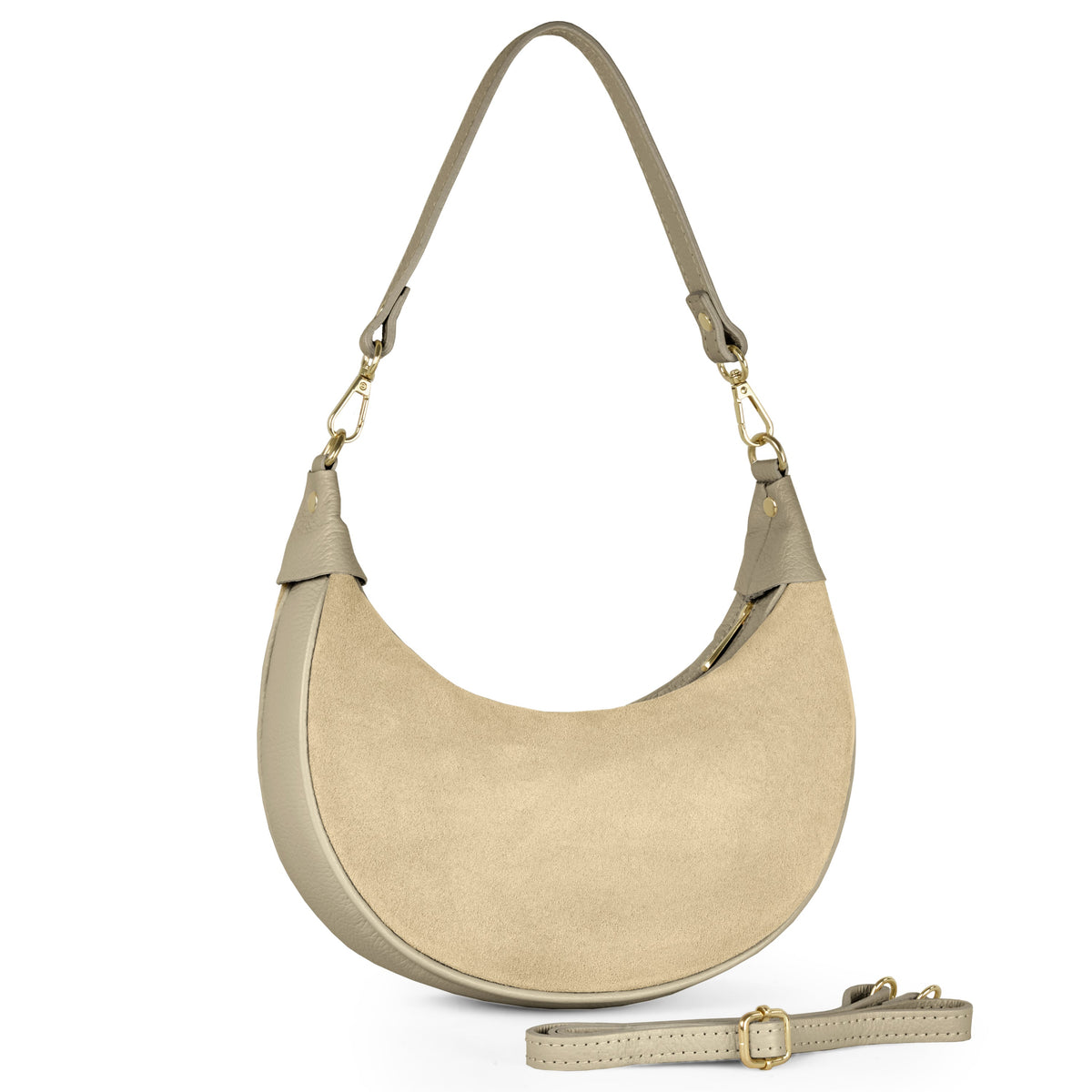 Arezzo | Italian Genuine Suede & Full-Grain Leather Shoulder Bag