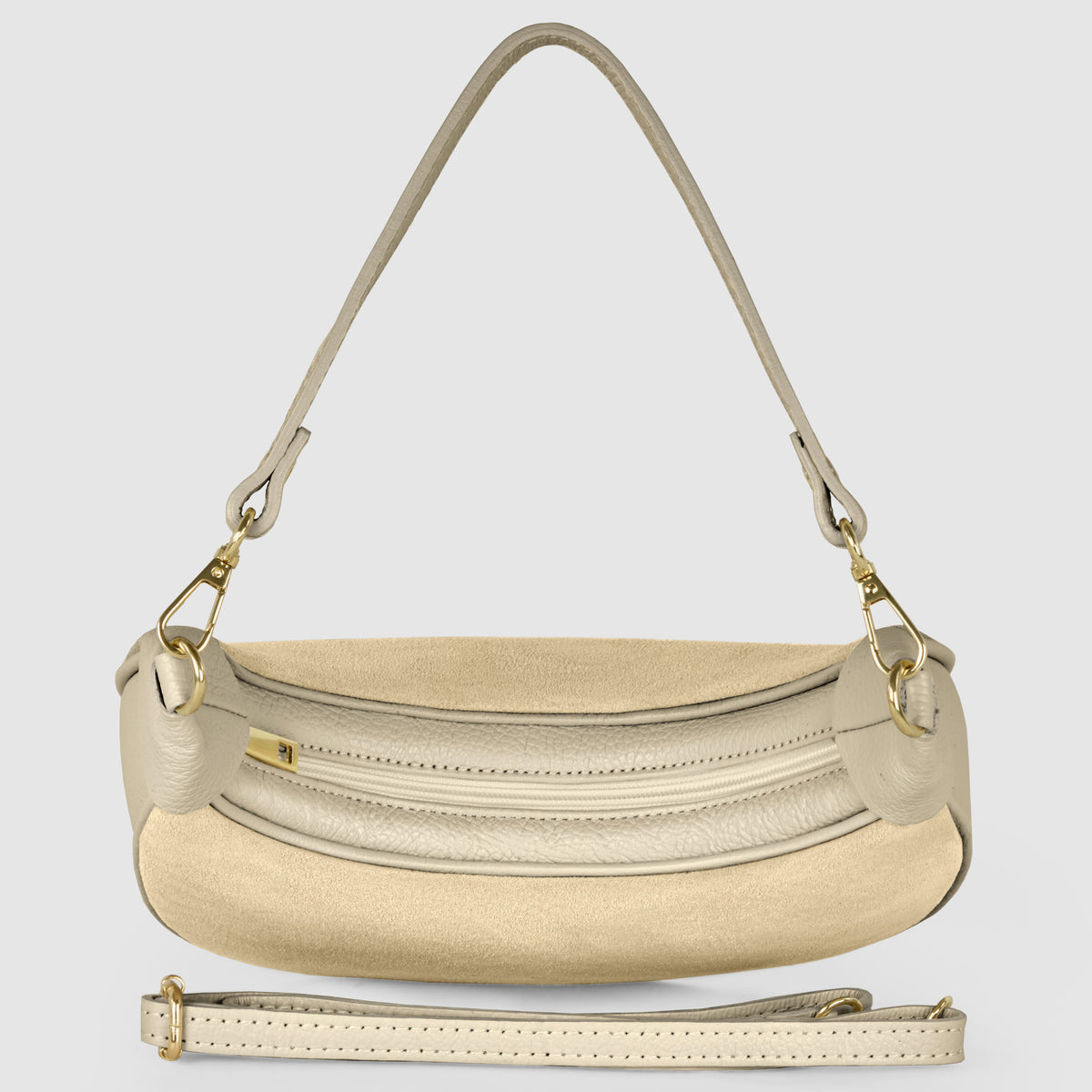 Arezzo | Italian Genuine Suede & Full-Grain Leather Shoulder Bag