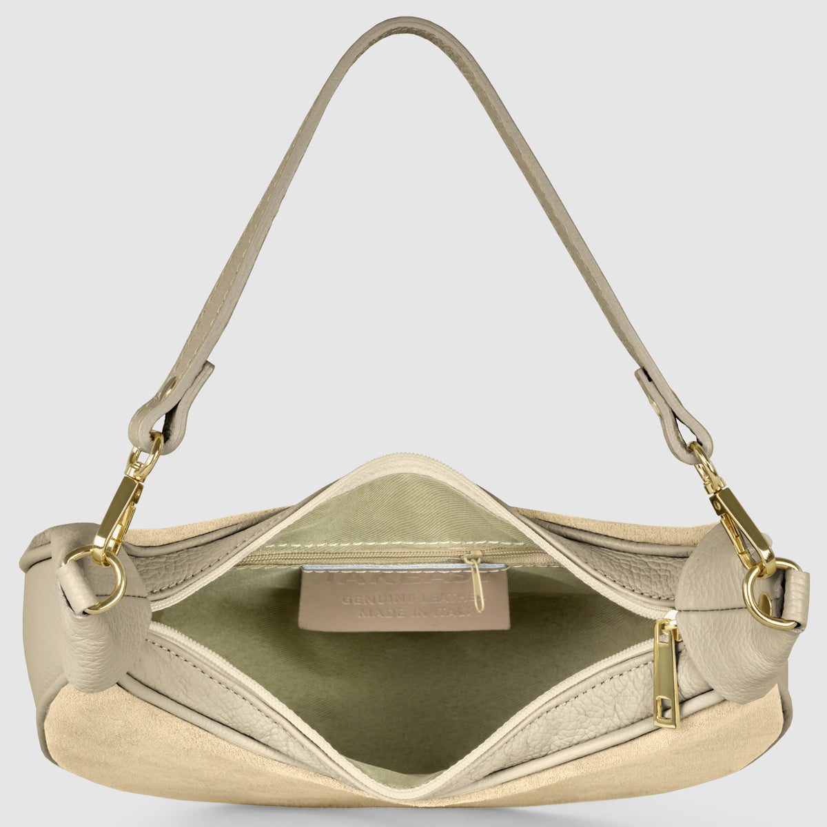 Arezzo | Italian Genuine Suede & Full-Grain Leather Shoulder Bag