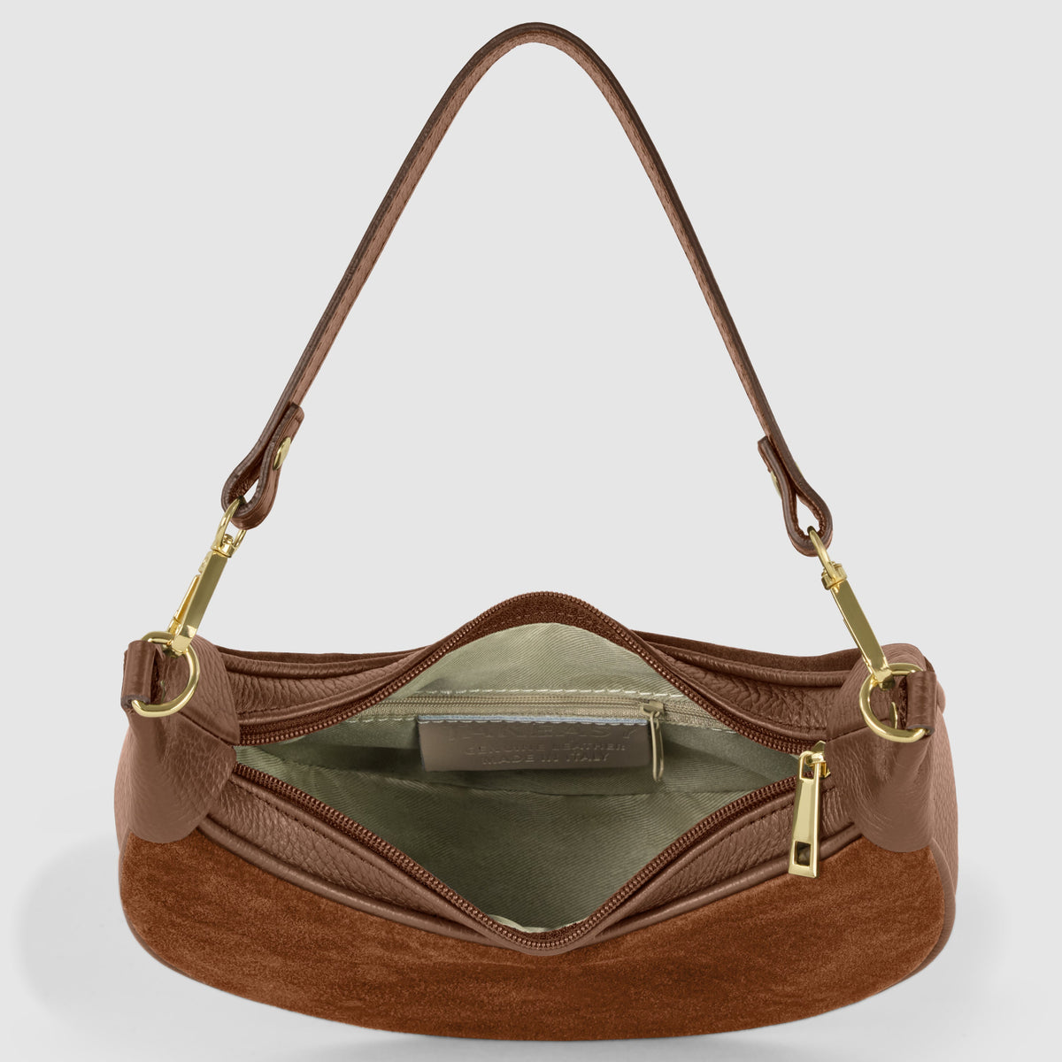 Arezzo | Italian Genuine Suede & Full-Grain Leather Shoulder Bag