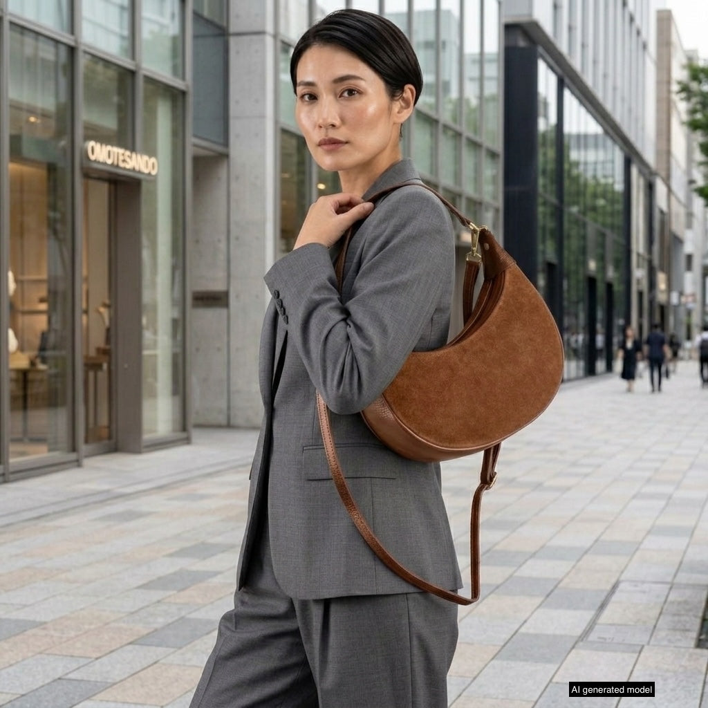 Arezzo | Italian Genuine Suede & Full-Grain Leather Shoulder Bag