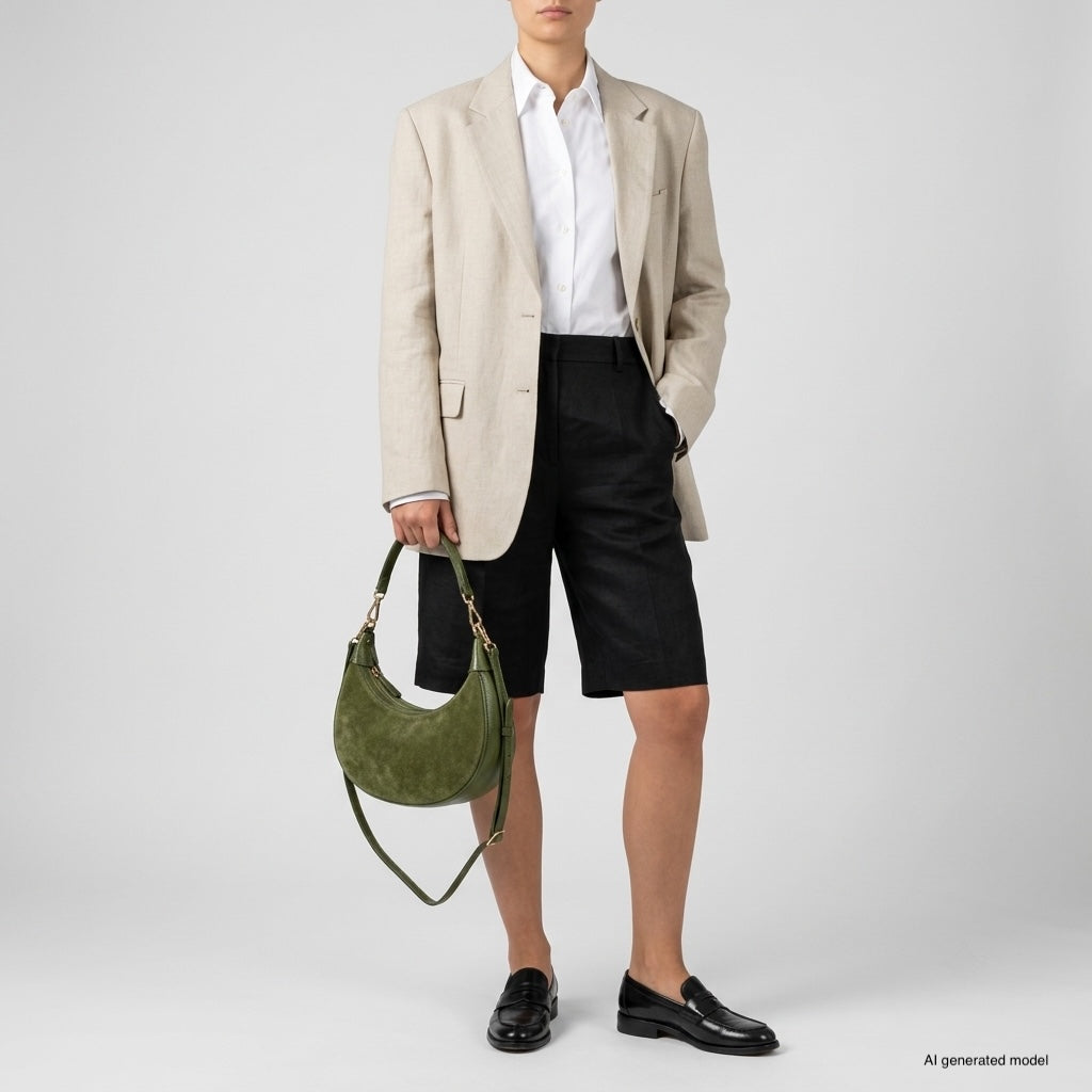 Arezzo | Italian Genuine Suede & Full-Grain Leather Shoulder Bag