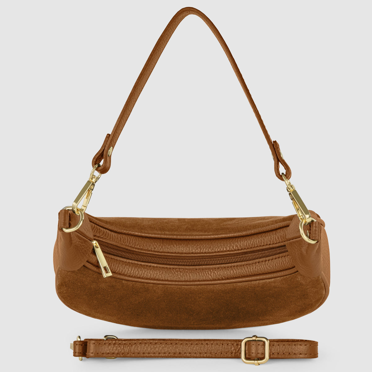 Arezzo | Italian Genuine Suede & Full-Grain Leather Shoulder Bag