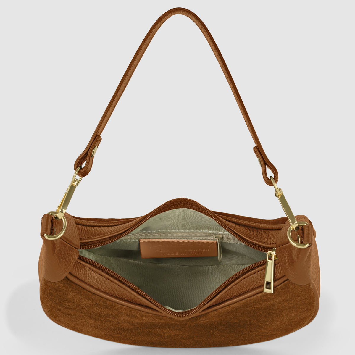 Arezzo | Italian Genuine Suede & Full-Grain Leather Shoulder Bag