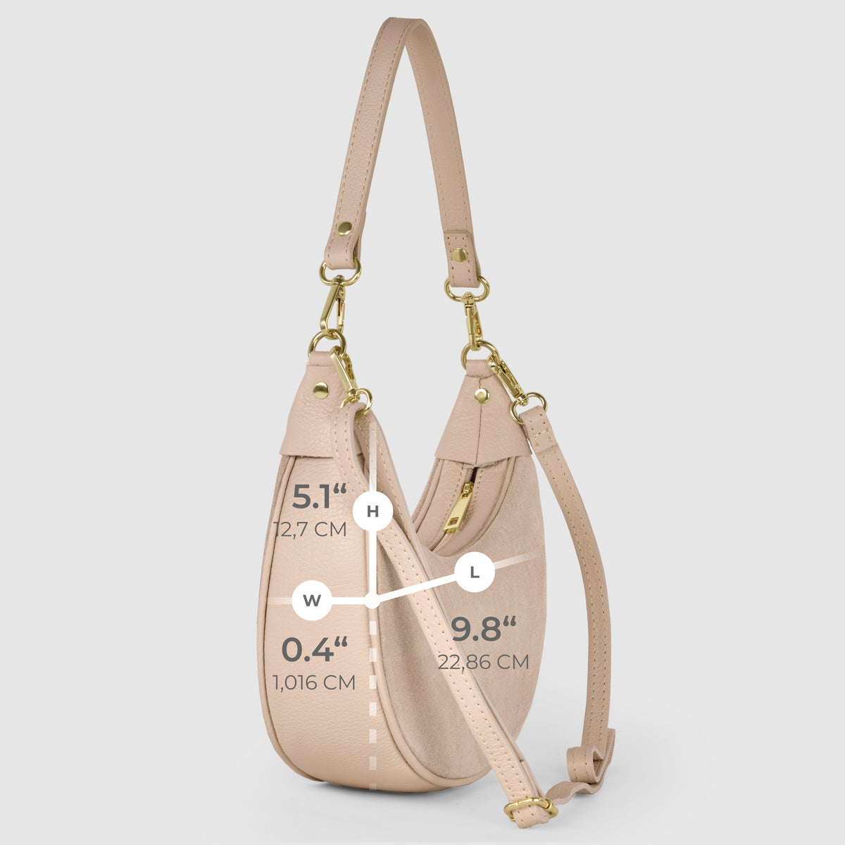 Arezzo | Italian Genuine Suede & Full-Grain Leather Shoulder Bag