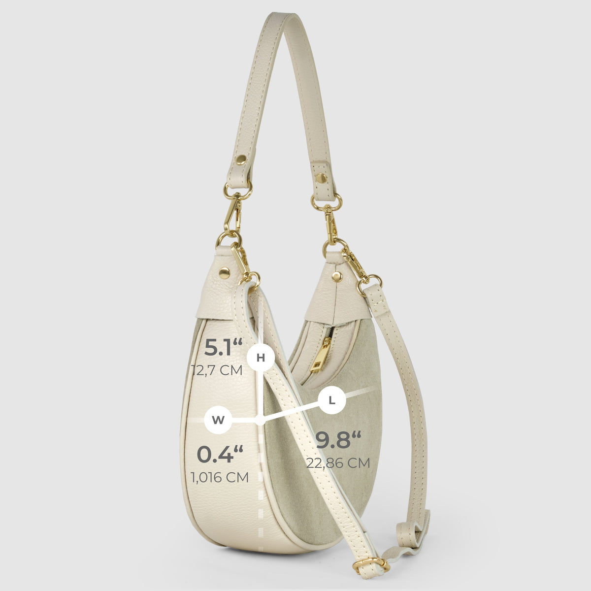 Arezzo | Italian Genuine Suede & Full-Grain Leather Shoulder Bag