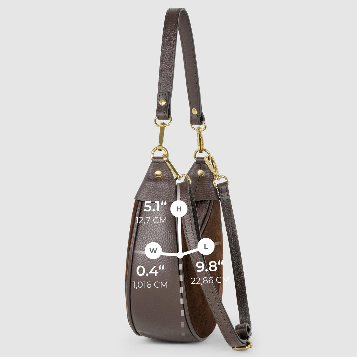 Arezzo | Italian Genuine Suede & Full-Grain Leather Shoulder Bag