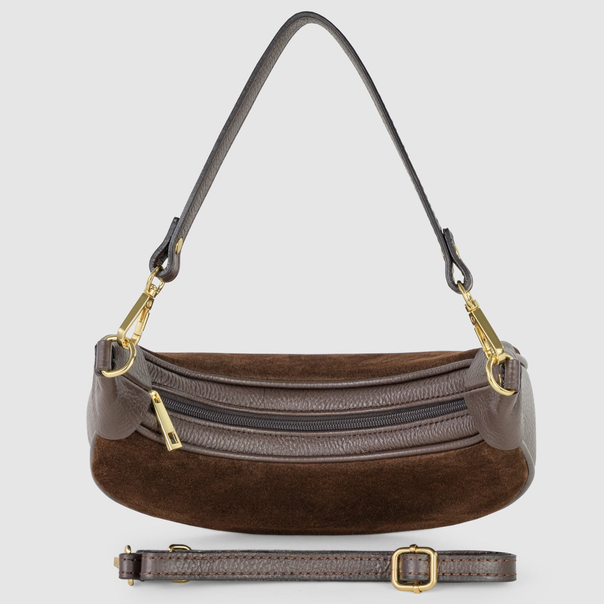 Arezzo | Italian Genuine Suede & Full-Grain Leather Shoulder Bag