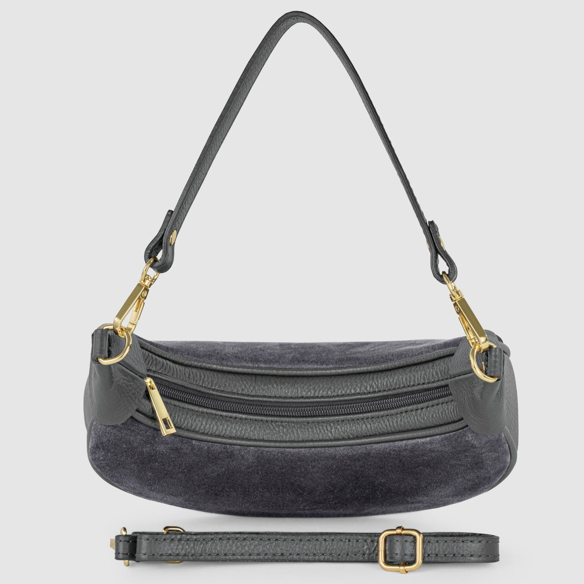 Arezzo | Italian Genuine Suede & Full-Grain Leather Shoulder Bag