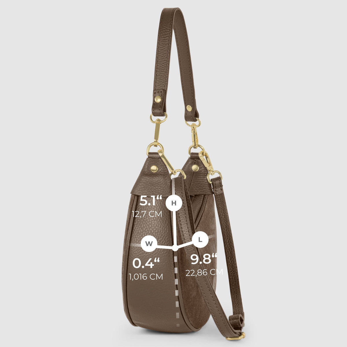 Arezzo | Italian Genuine Suede & Full-Grain Leather Shoulder Bag