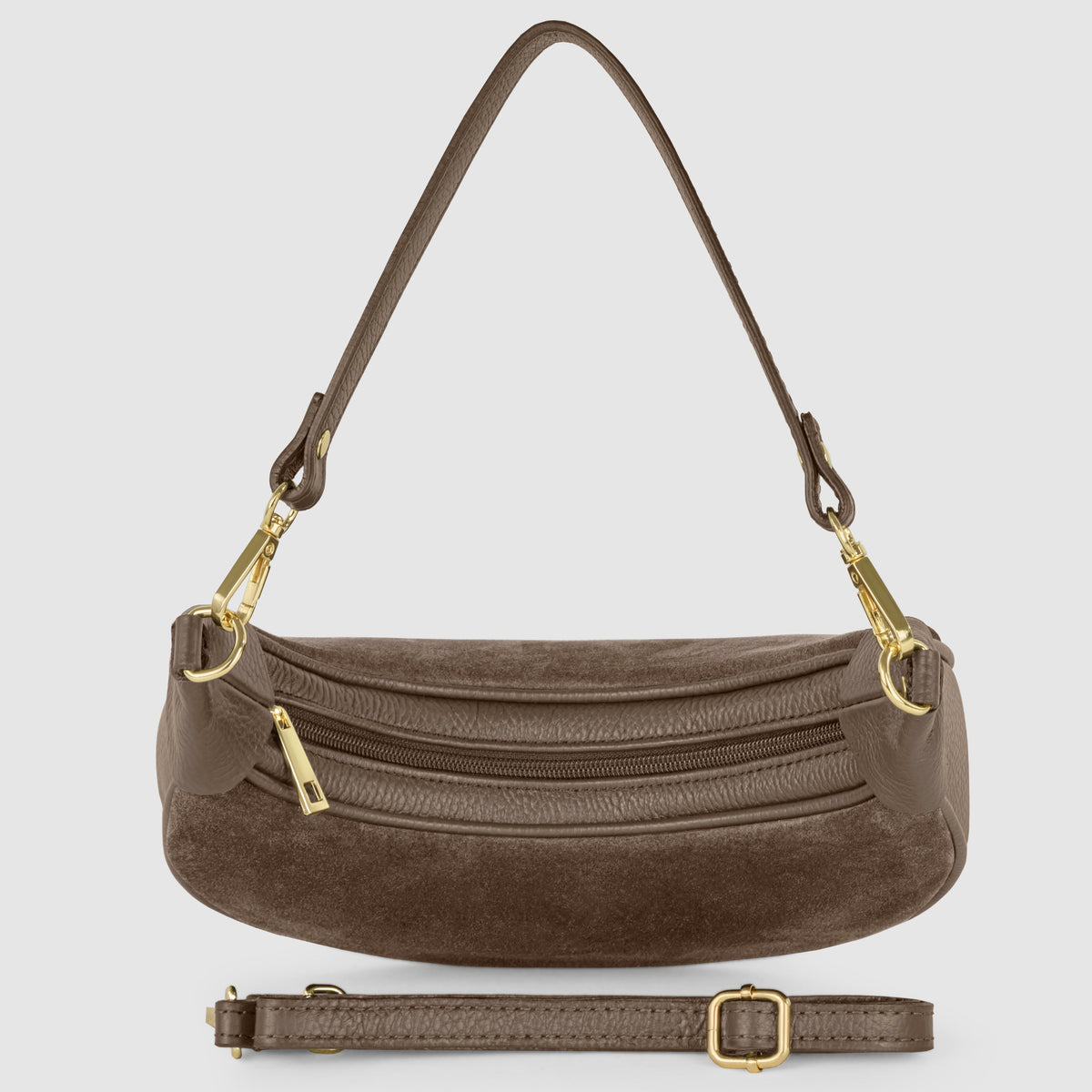 Arezzo | Italian Genuine Suede & Full-Grain Leather Shoulder Bag