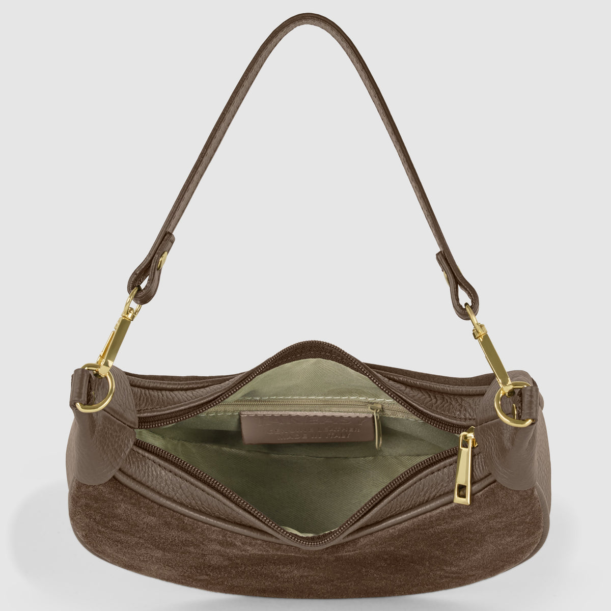 Arezzo | Italian Genuine Suede & Full-Grain Leather Shoulder Bag