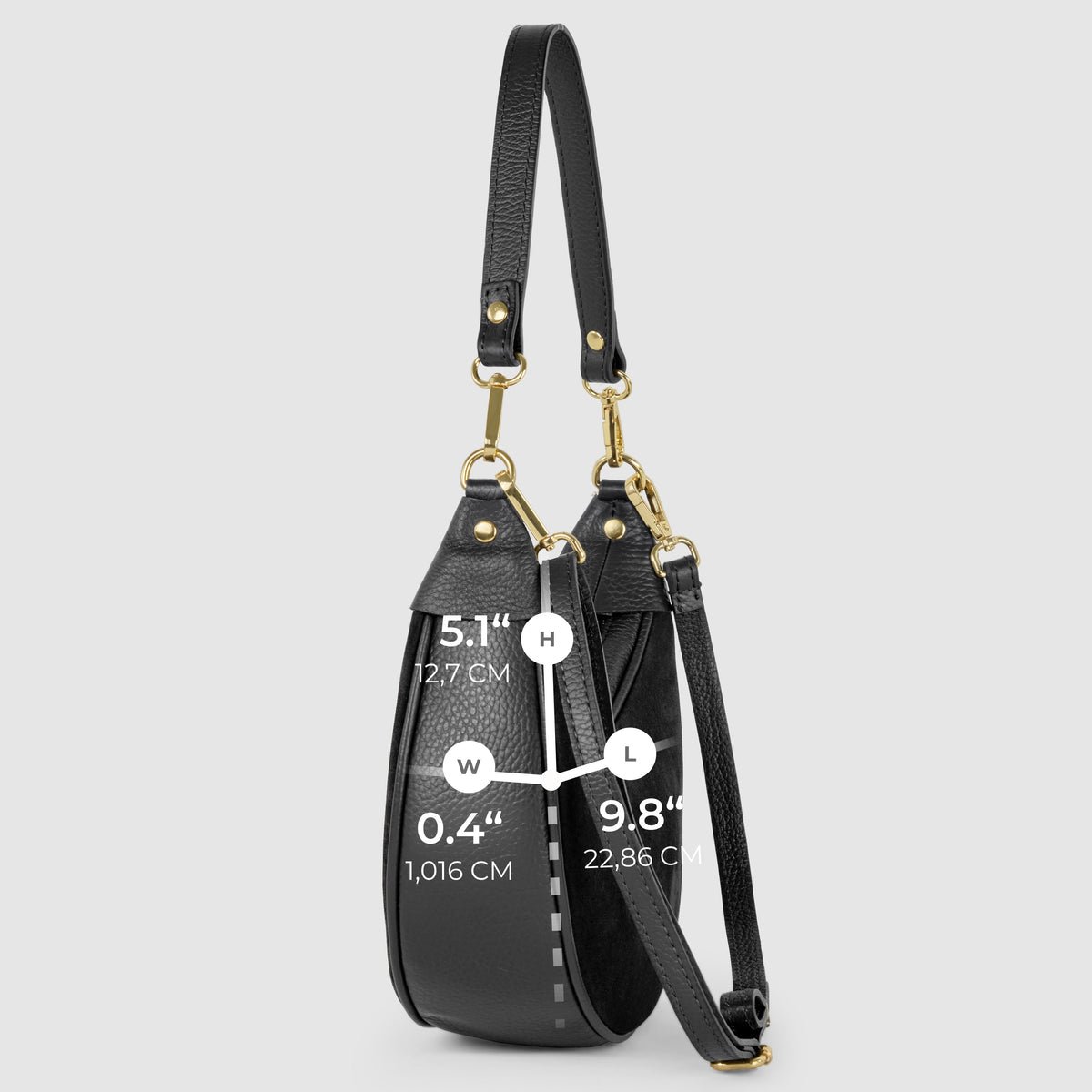 Arezzo | Italian Genuine Suede & Full-Grain Leather Shoulder Bag