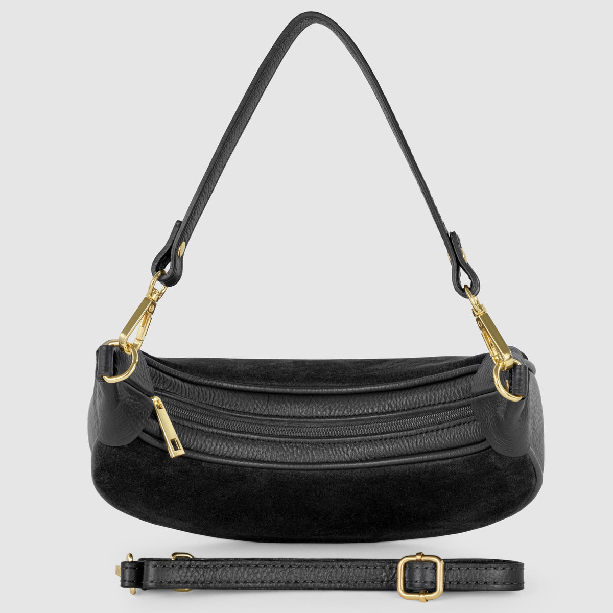 Arezzo | Italian Genuine Suede & Full-Grain Leather Shoulder Bag