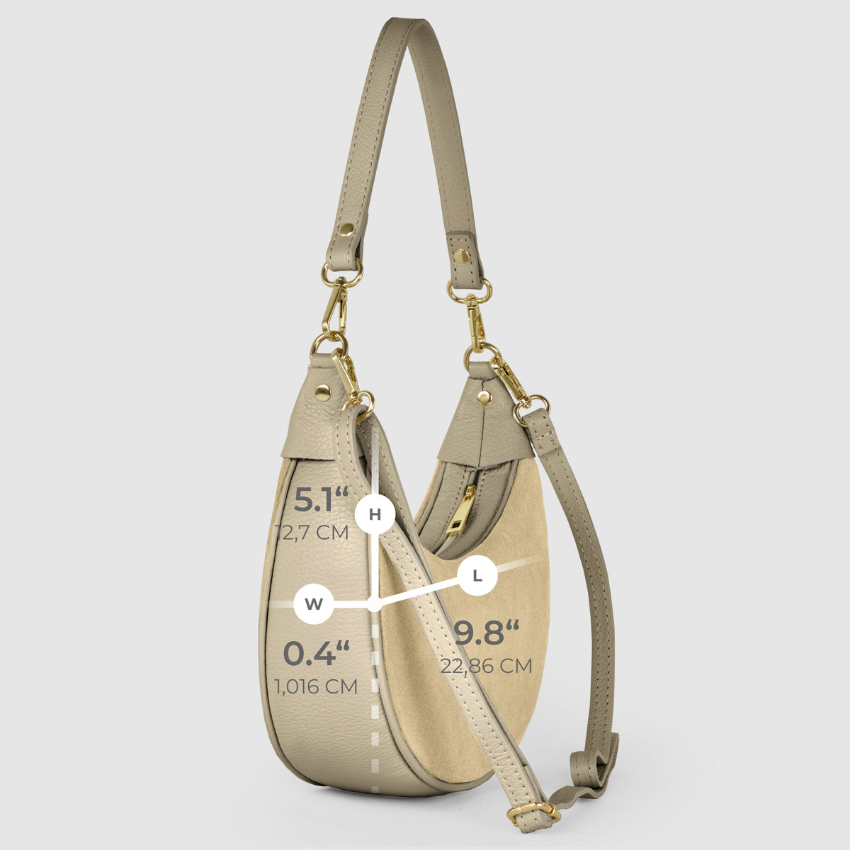 Arezzo | Italian Genuine Suede & Full-Grain Leather Shoulder Bag