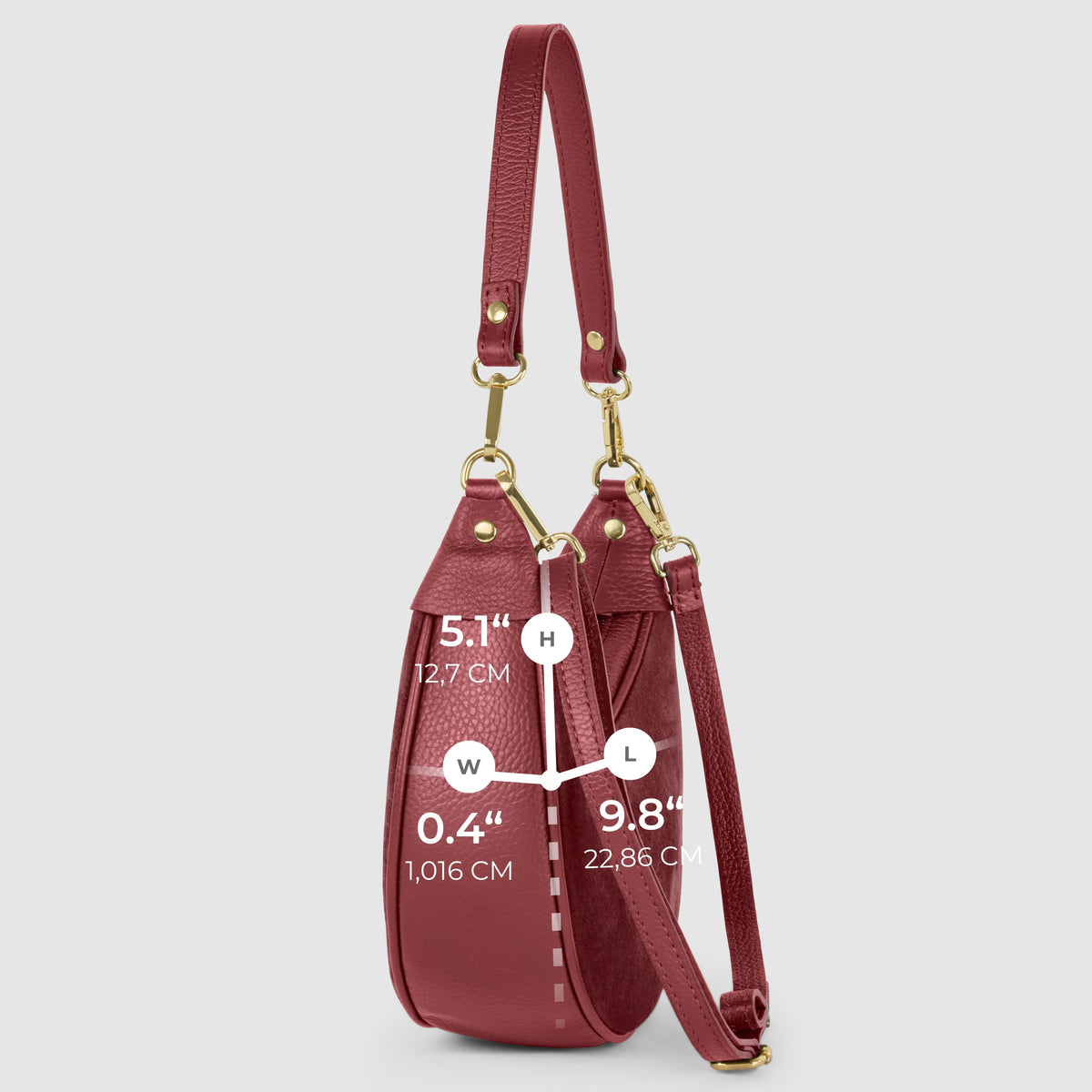 Arezzo | Italian Genuine Suede & Full-Grain Leather Shoulder Bag
