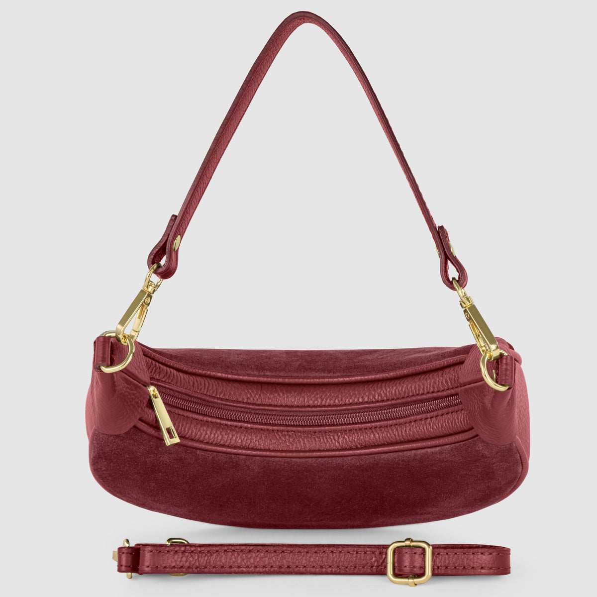 Arezzo | Italian Genuine Suede & Full-Grain Leather Shoulder Bag