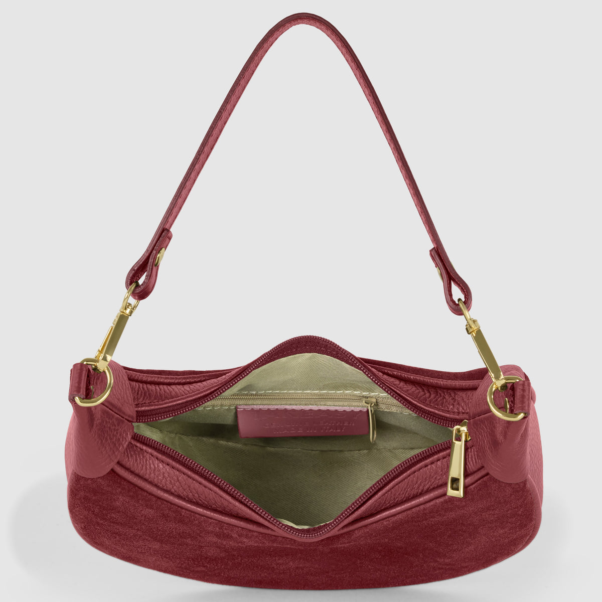 Arezzo | Italian Genuine Suede & Full-Grain Leather Shoulder Bag