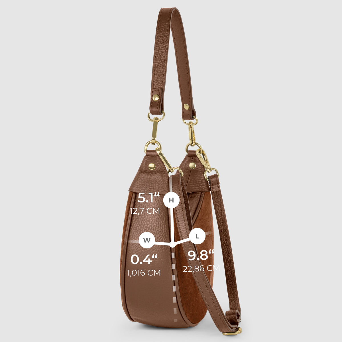 Arezzo | Italian Genuine Suede & Full-Grain Leather Shoulder Bag