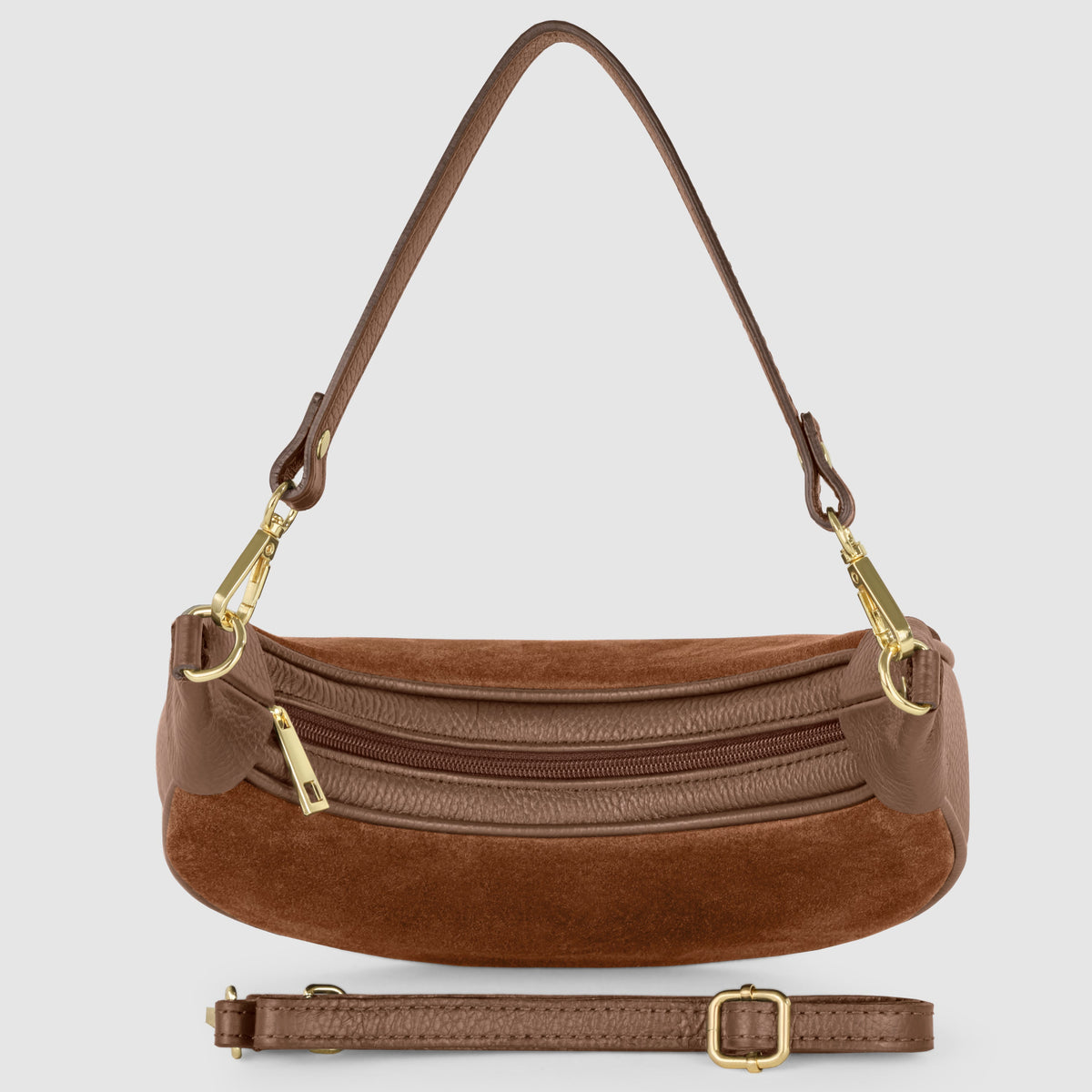 Arezzo | Italian Genuine Suede & Full-Grain Leather Shoulder Bag