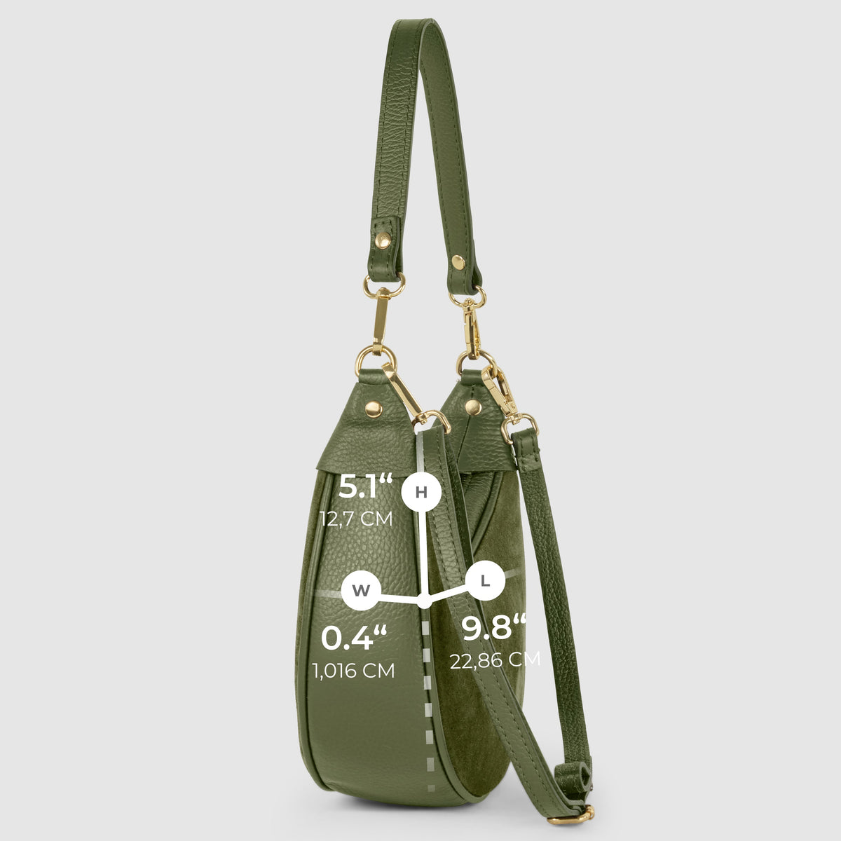 Arezzo | Italian Genuine Suede & Full-Grain Leather Shoulder Bag