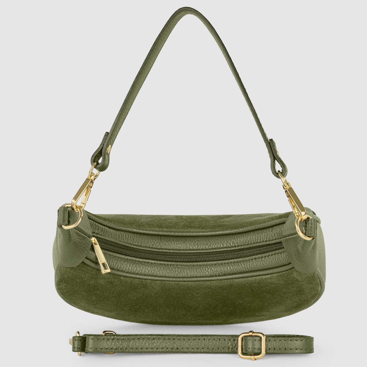 Arezzo | Italian Genuine Suede & Full-Grain Leather Shoulder Bag